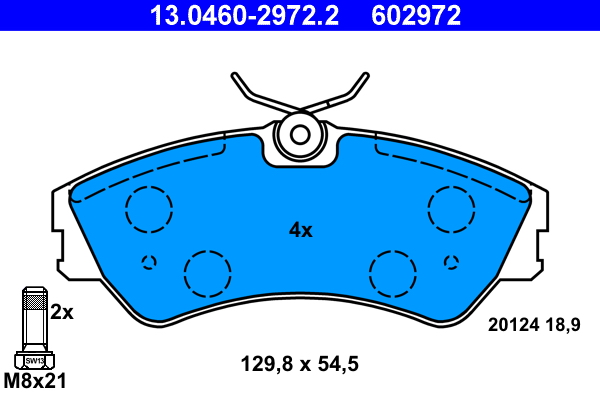 Kit pastiglie freno, Freno a disco - 13.0460-2972.2 ATE