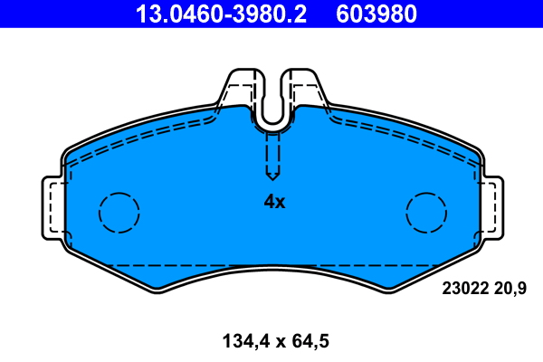Brake Pad Set, disc brake - 13.0460-3980.2 ATE