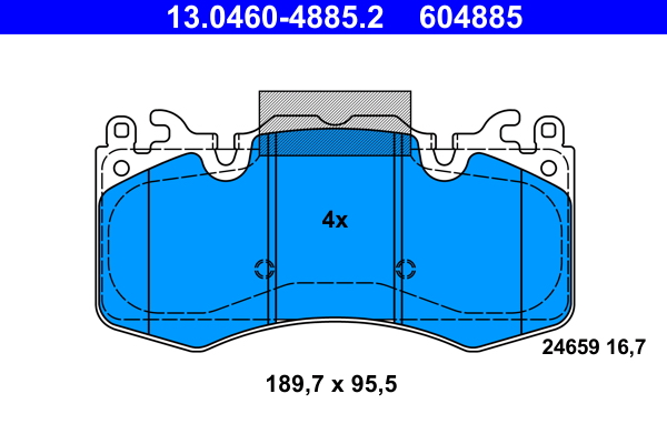 Brake Pad Set, disc brake - 13.0460-4885.2 ATE