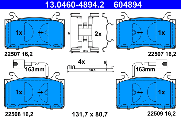 Brake Pad Set, disc brake - 13.0460-4894.2 ATE