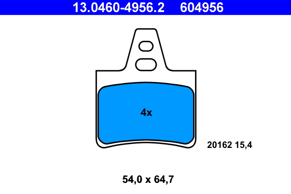 Brake Pad Set, disc brake - 13.0460-4956.2 ATE