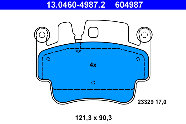 Kit pastiglie freno, Freno a disco - 13.0460-4987.2 ATE