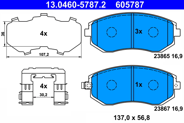 Brake Pad Set, disc brake - 13.0460-5787.2 ATE