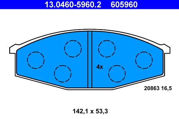 Kit pastiglie freno, Freno a disco - 13.0460-5960.2 ATE