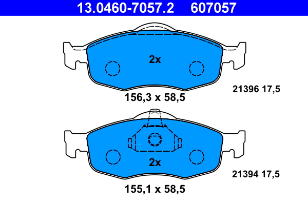Brake Pad Set, disc brake - 13.0460-7057.2 ATE