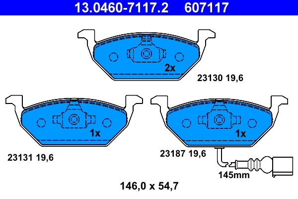 Kit pastiglie freno, Freno a disco - 13.0460-7117.2 ATE