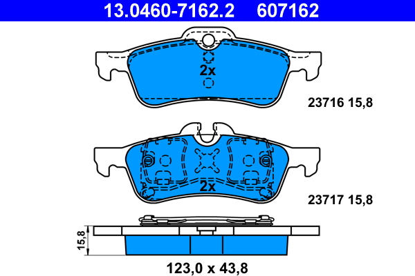 Kit pastiglie freno, Freno a disco - 13.0460-7162.2 ATE