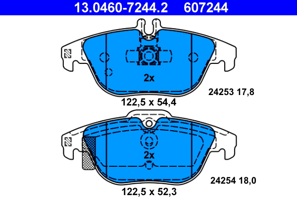 Brake Pad Set, disc brake - 13.0460-7244.2 ATE