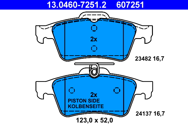 Kit pastiglie freno, Freno a disco - 13.0460-7251.2 ATE