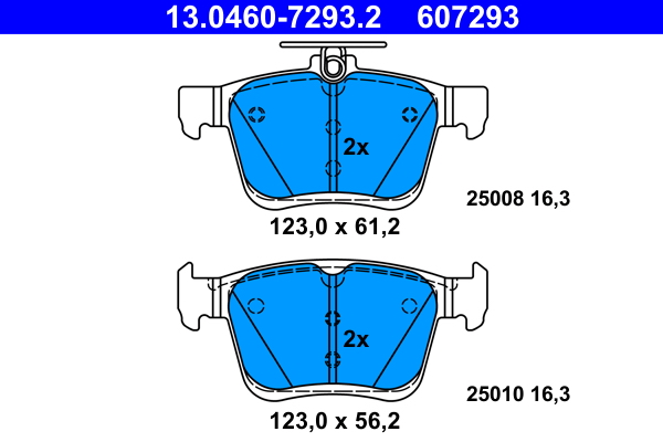 Kit pastiglie freno, Freno a disco - 13.0460-7293.2 ATE