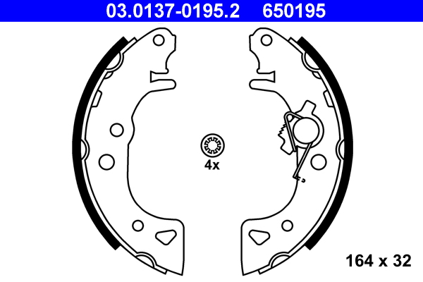 Brake Shoe Set - 03.0137-0195.2 ATE
