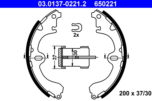 Brake Shoe Set - 03.0137-0221.2 ATE