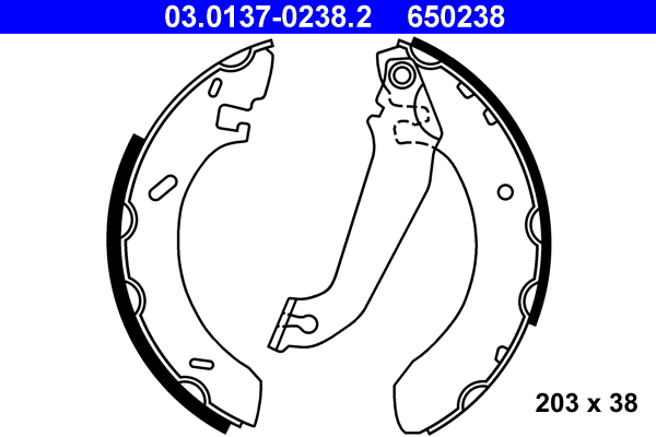 Brake Shoe Set - 03.0137-0238.2 ATE