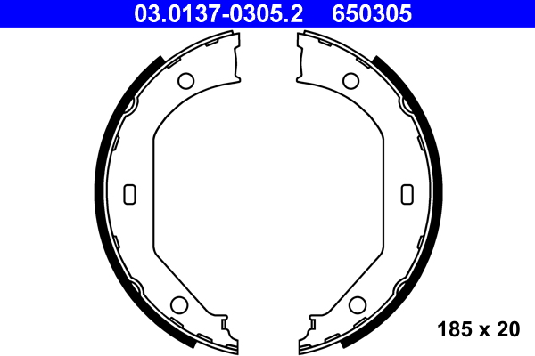 Brake Shoe Set, parking brake - 03.0137-0305.2 ATE