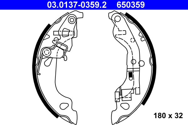 Brake Shoe Set - 03.0137-0359.2 ATE