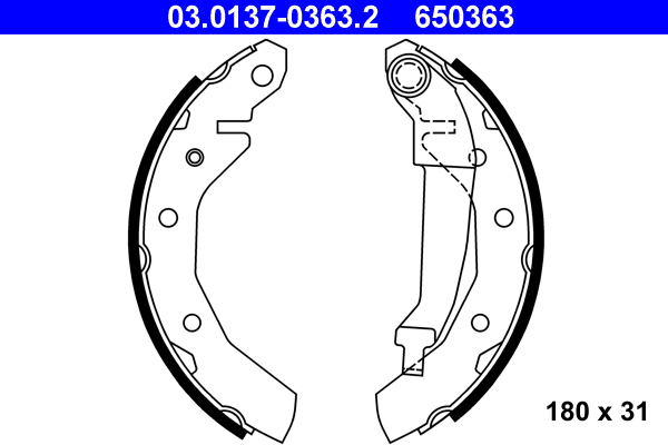 Brake Shoe Set - 03.0137-0363.2 ATE
