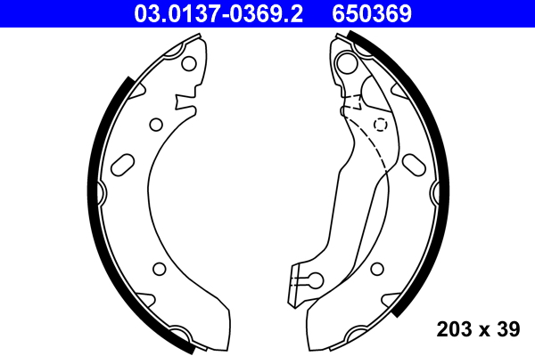 Brake Shoe Set - 03.0137-0369.2 ATE