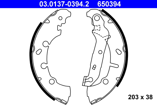 Kit ganasce freno - 03.0137-0394.2 ATE