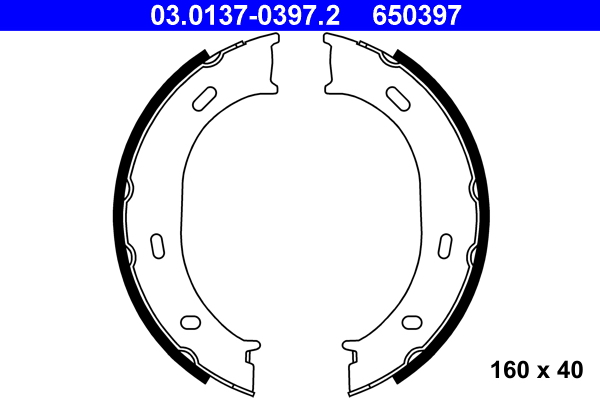 Brake Shoe Set, parking brake - 03.0137-0397.2 ATE