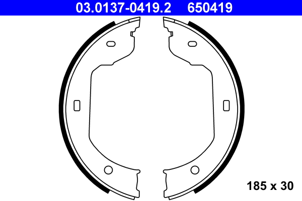 Brake Shoe Set, parking brake - 03.0137-0419.2 ATE