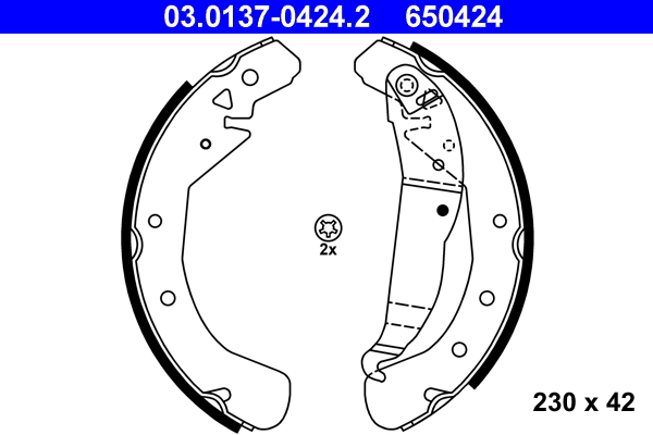 Brake Shoe Set - 03.0137-0424.2 ATE