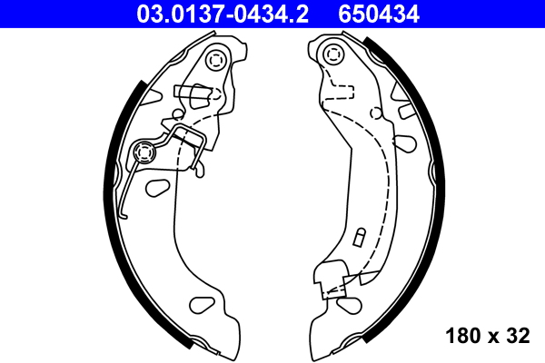 Brake Shoe Set - 03.0137-0434.2 ATE