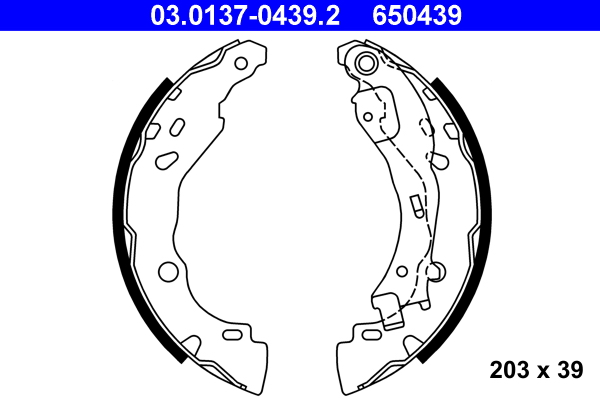 Brake Shoe Set - 03.0137-0439.2 ATE