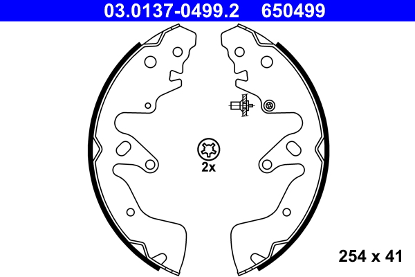 Brake Shoe Set - 03.0137-0499.2 ATE
