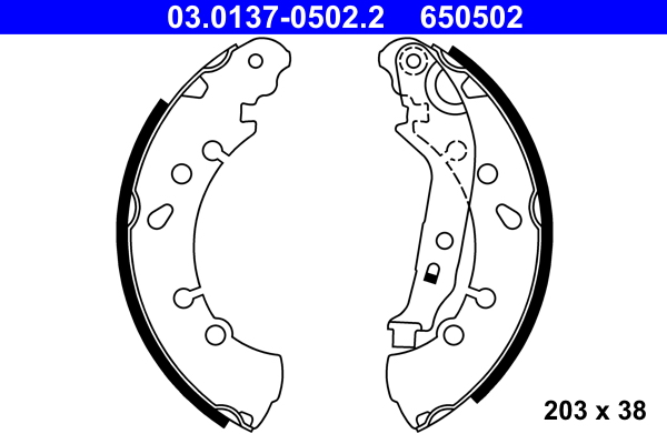 Brake Shoe Set - 03.0137-0502.2 ATE