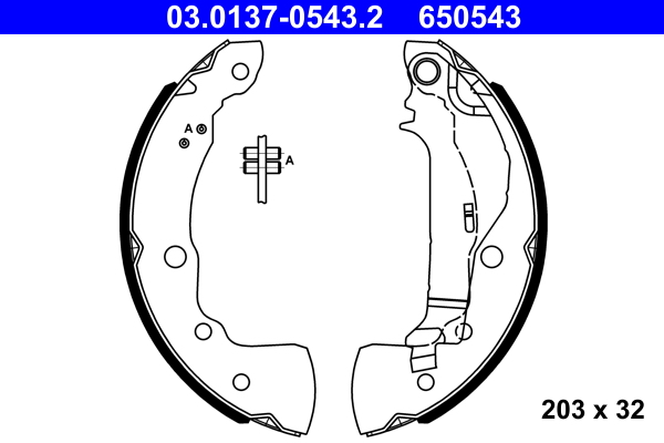 Brake Shoe Set - 03.0137-0543.2 ATE