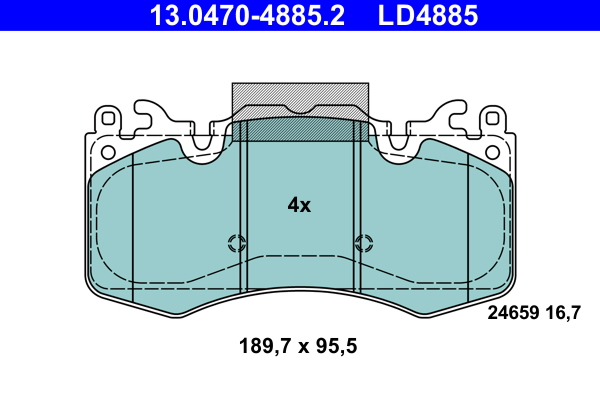 Brake Pad Set, disc brake - 13.0470-4885.2 ATE