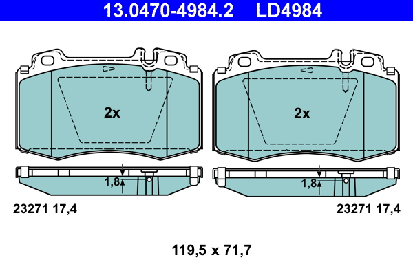 Brake Pad Set, disc brake - 13.0470-4984.2 ATE