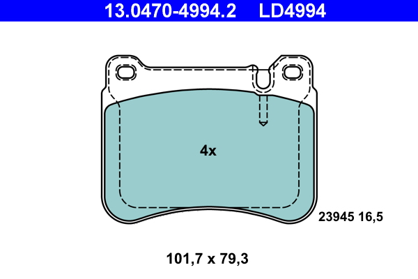 Kit pastiglie freno, Freno a disco - 13.0470-4994.2 ATE