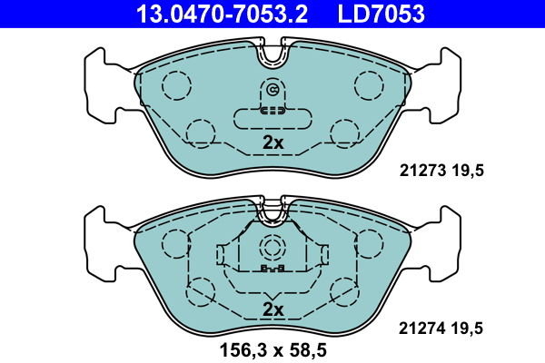 Kit pastiglie freno, Freno a disco - 13.0470-7053.2 ATE