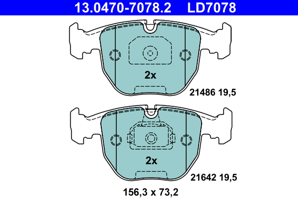 Brake Pad Set, disc brake - 13.0470-7078.2 ATE