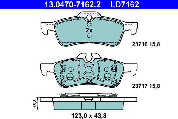 Kit pastiglie freno, Freno a disco - 13.0470-7162.2 ATE