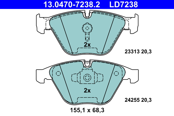 Kit pastiglie freno, Freno a disco - 13.0470-7238.2 ATE
