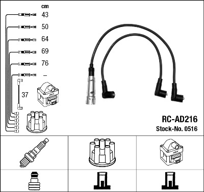 Kit cavi accensione - 0516 NGK