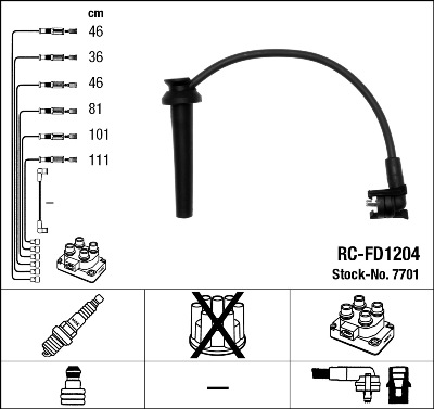 Kit cavi accensione - 7701 NGK