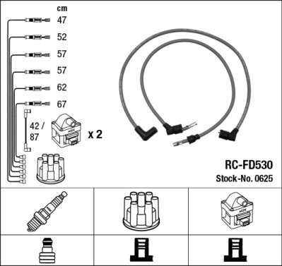Ignition Cable Kit - 0625 NGK