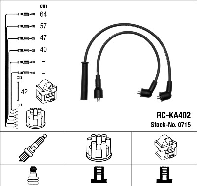 Комплект проводов зажигания - 0715 NGK