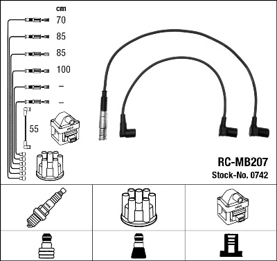 Ignition Cable Kit - 0742 NGK
