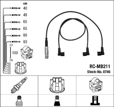 Комплект проводов зажигания - 0746 NGK