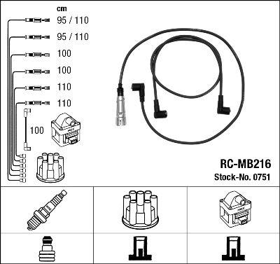 Комплект проводов зажигания - 0751 NGK