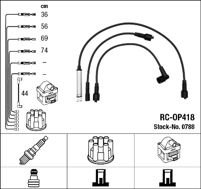 Ignition Cable Kit - 0788 NGK