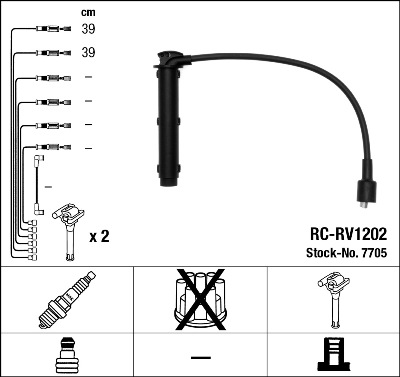 Комплект проводов зажигания - 7705 NGK