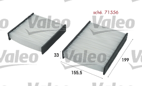 Filter, interior air - 715556 VALEO
