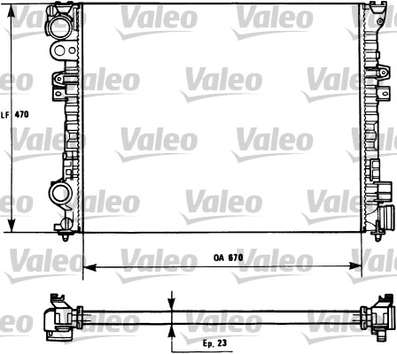 Radiator, engine cooling - 731166 VALEO