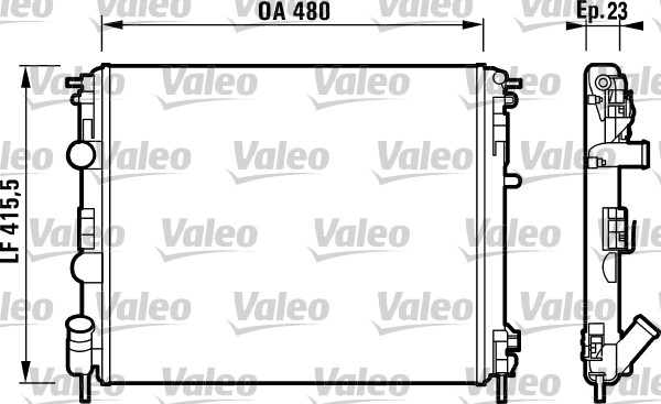 Radiator, engine cooling - 732721 VALEO
