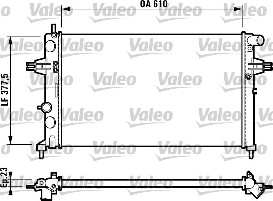 Radiator, engine cooling - 732729 VALEO